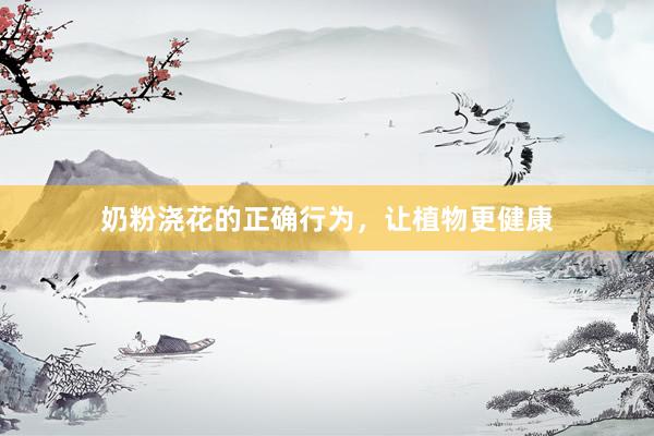 奶粉浇花的正确行为，让植物更健康